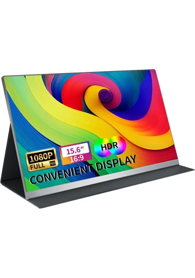 V2COM Portable Monitor 15.6-inch FHD 1080P IPS HDR Display with Type-C and Mini HDMI for Laptop and Gaming (15.6-inch) ettem
