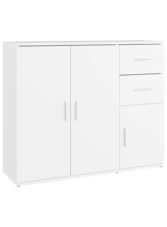 VidaXL Sideboard Storage Cabinet Modern Minimalist Console Table (White, 91x29.5x75 cm) b4yk2