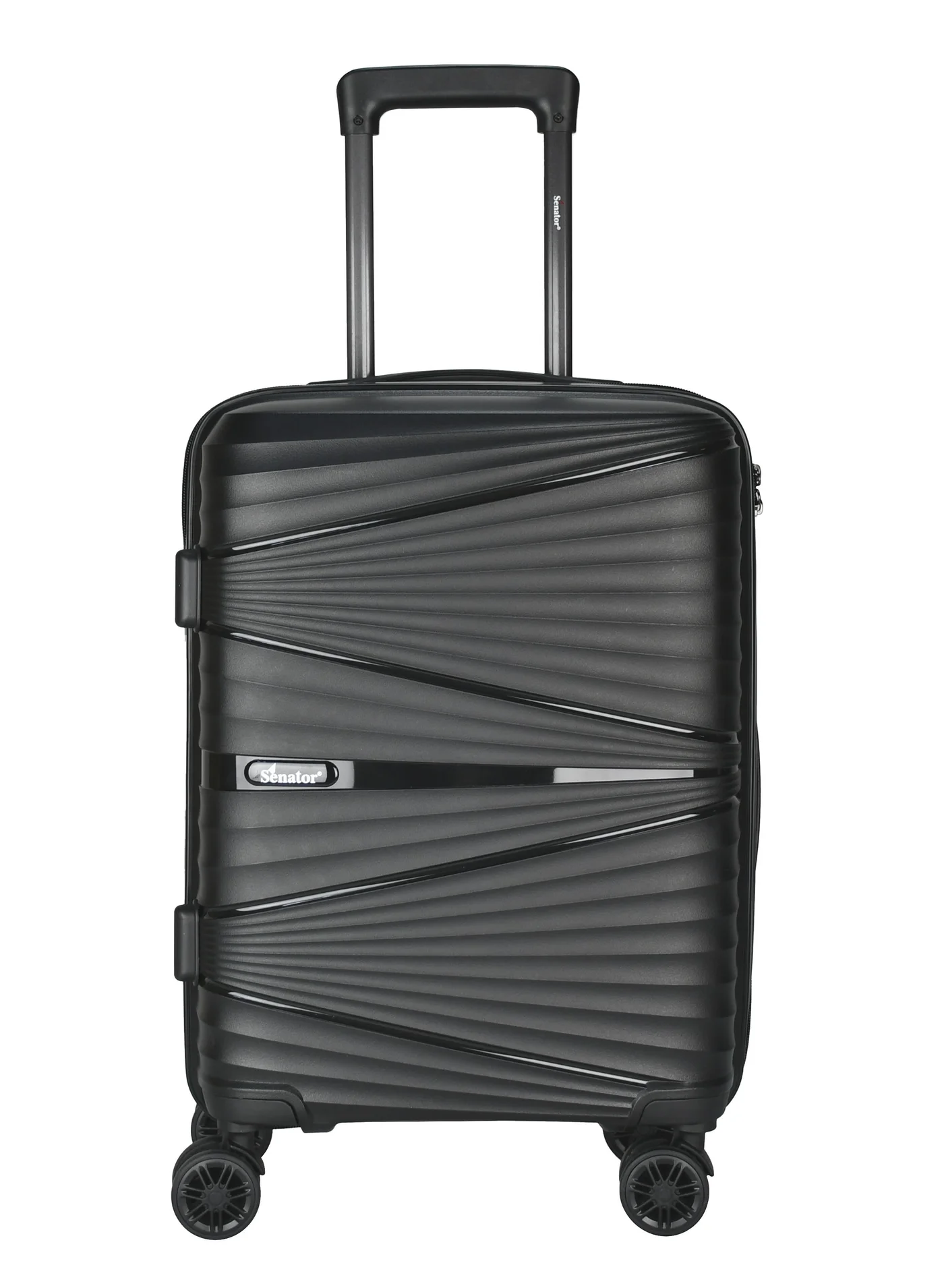 SENATOR Lightweight Carry-On Trolley Suitcase with TSA Lock (Black, 55 cm) c8kcb