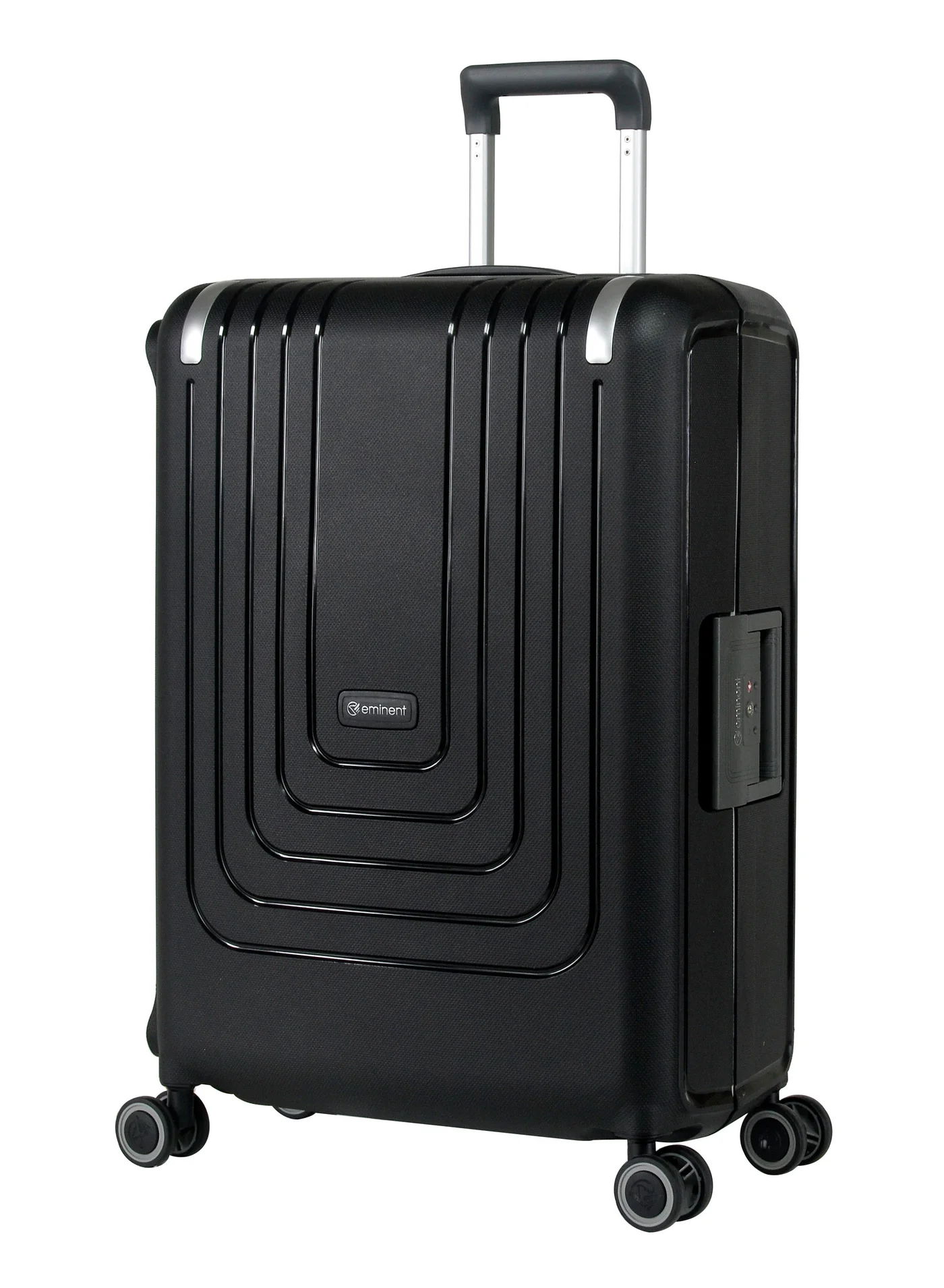 Eminent Vertica Hard Case Travel Luggage Trolley Lightweight Polypropylene Suitcase with TSA Lock and 360-Degree Spinner Wheels (Black, 65 cm) 1hz9l