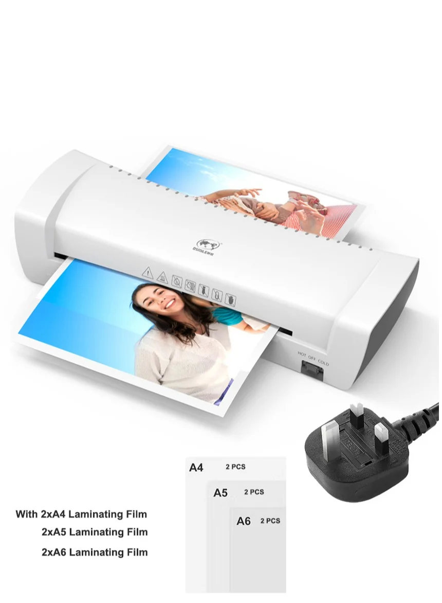 Professional Laminator Machine Dual Roller System for Hot and Cold Lamination (Supports A4, A5, A6 Sizes) 0y1rw