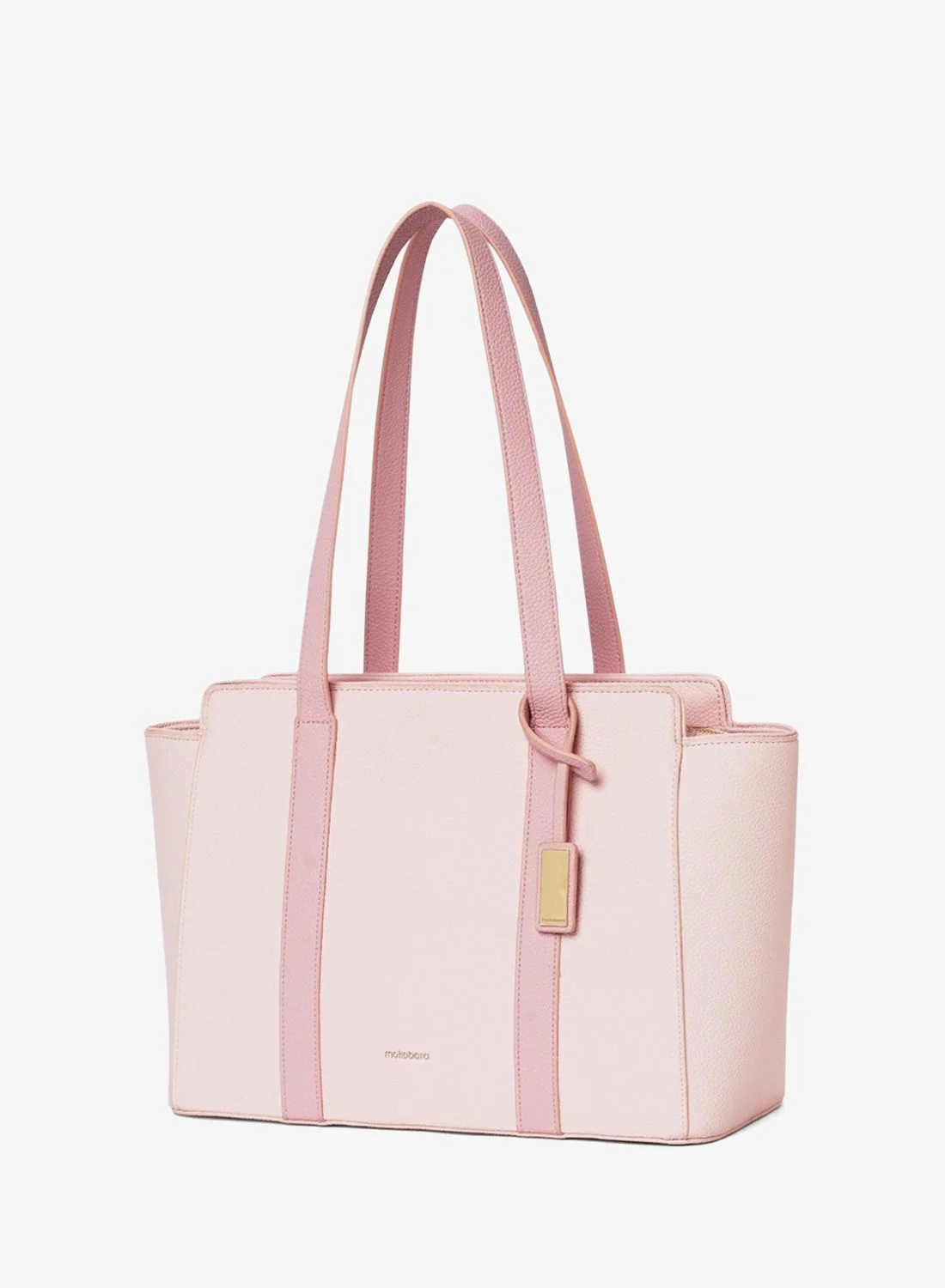 Premium Vegan Leather Laptop Tote Bag Water-Resistant Work Handbag with Luggage Sleeve (Pink, Fits 14-inch Laptop) z74hn