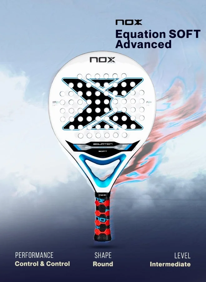 Premium Padel Racket Advanced Round Shape Fiberglass Surface (375 g) mwaog