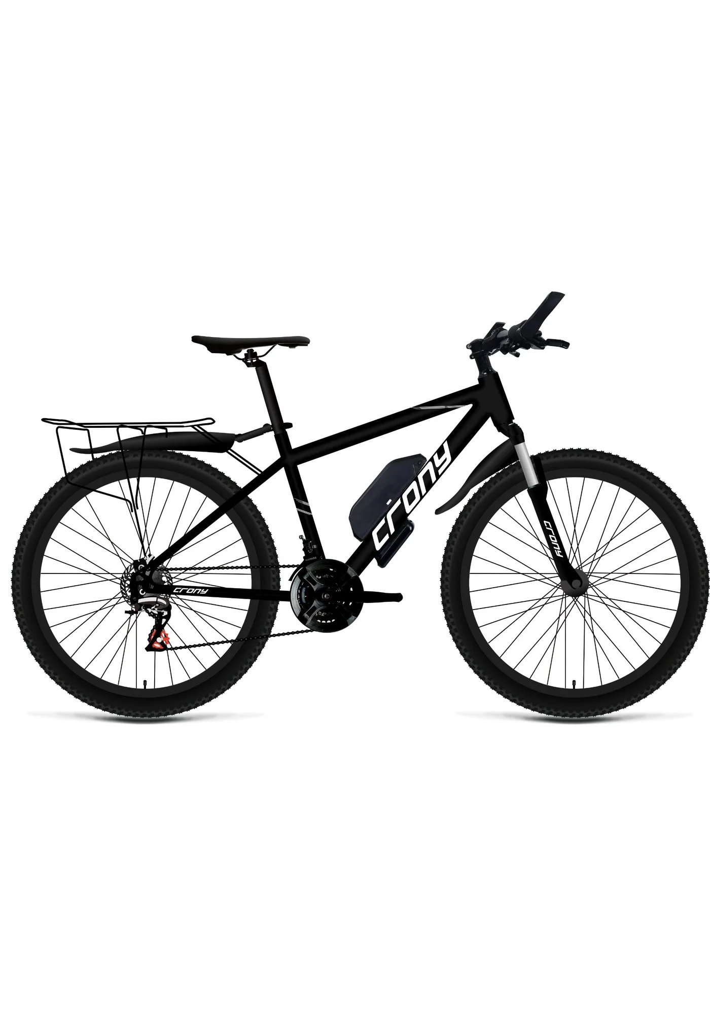 Crony Electric Cargo Bike for Delivery Heavy Duty Long Range Utility Bicycle (Black, 1 Unit) sjrdu