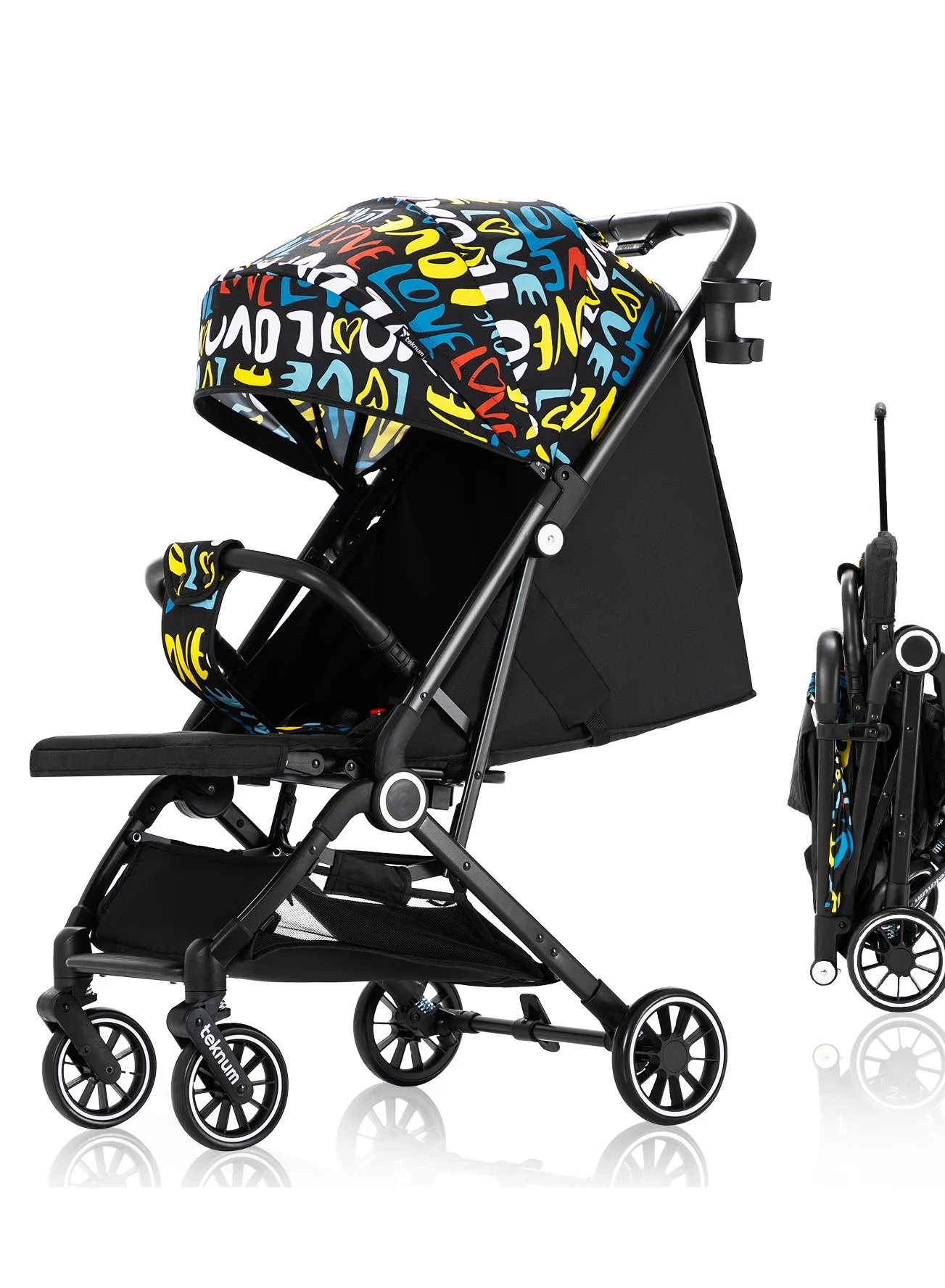 TEKNUM Travel Zen Lightweight Stroller with Cup Holder (Compact Foldable Design, For Infants and Toddlers) m3y1l