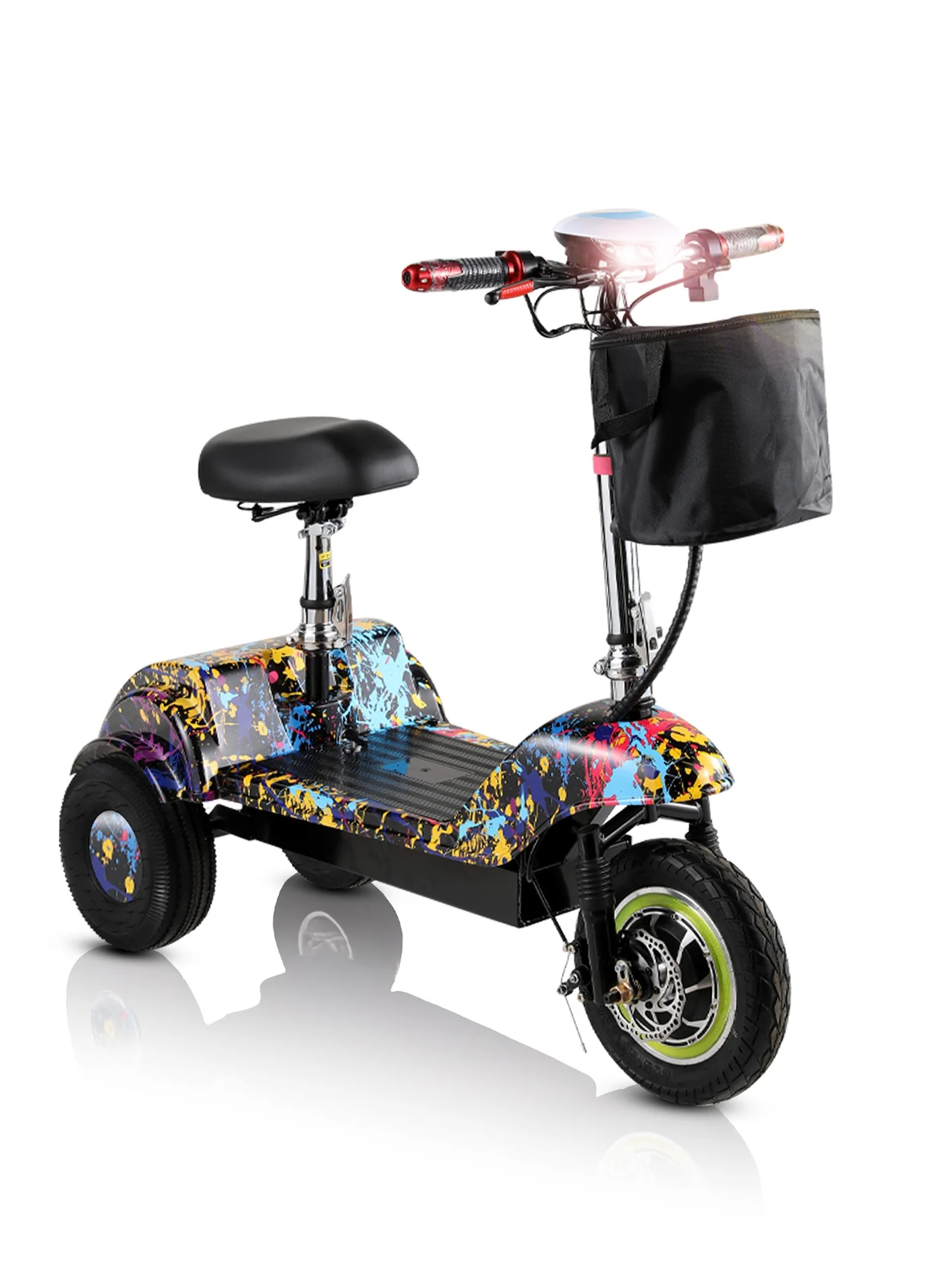 Premium Three-Wheel Electric Commuter Scooter 350W Motor 35km/h Max Speed (Folding, 12-Inch Tires, 36V 12Ah Battery) o7q61