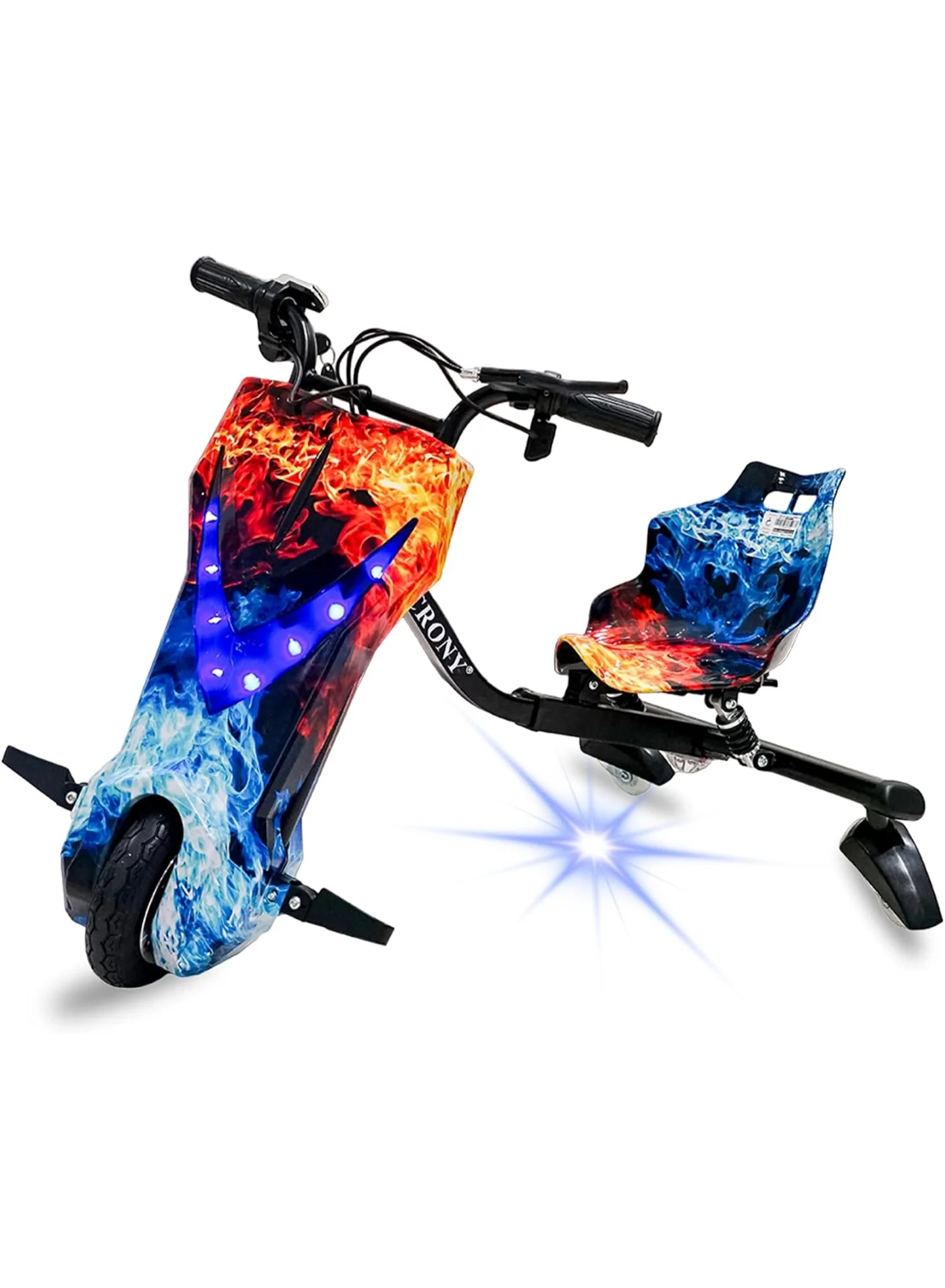 Crony 8-Inch Electric Drift Scooter for Kids, 250W Motor with 3-Speed Modes, LED Lighting and Bluetooth Speaker (Red, 1 Unit) u31uq