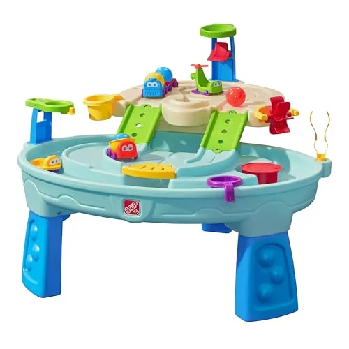 Premium Kids Water Sensory Activity Table with 23-Piece Accessory Set (Blue, 1 Set) da0s7
