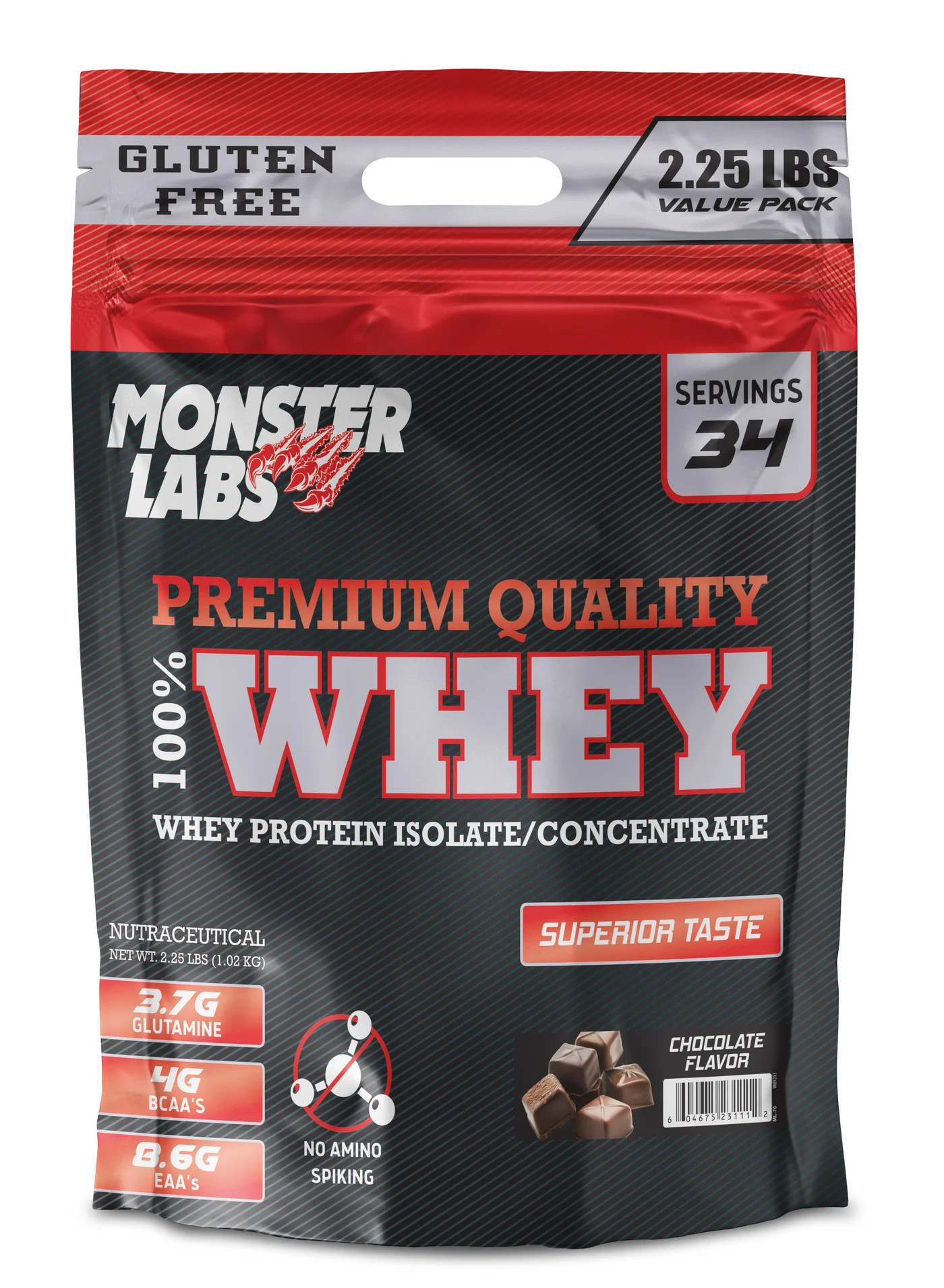 Monster Labs Whey Protein Powder Premium Muscle Recovery Supplement (Chocolate, 1kg) row8f