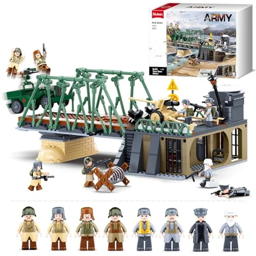 Sluban Military Base Building Set Army Defence Model Kit (769 pcs) for Kids and Adults f8gga