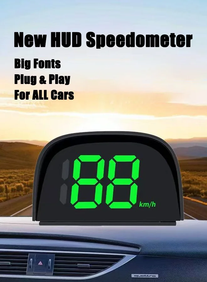 PowerEase Car HUD Head Up Display Speedometer Digital Dashboard Projector (ABS Plastic, Universal Fit) ays45