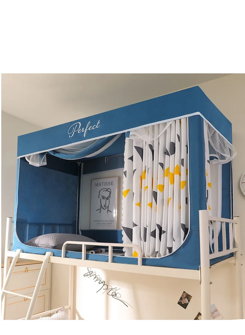Bluejw Bed Canopy Privacy Curtain Premium Shading Fabric for Single Bed (Grey, 190 x 90 cm) j67pl