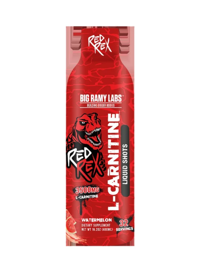 Red Rex Liquid L-Carnitine Supplement (Watermelon Flavor, 480 mL) Premium Fitness Support for Active Lifestyles cvzsz