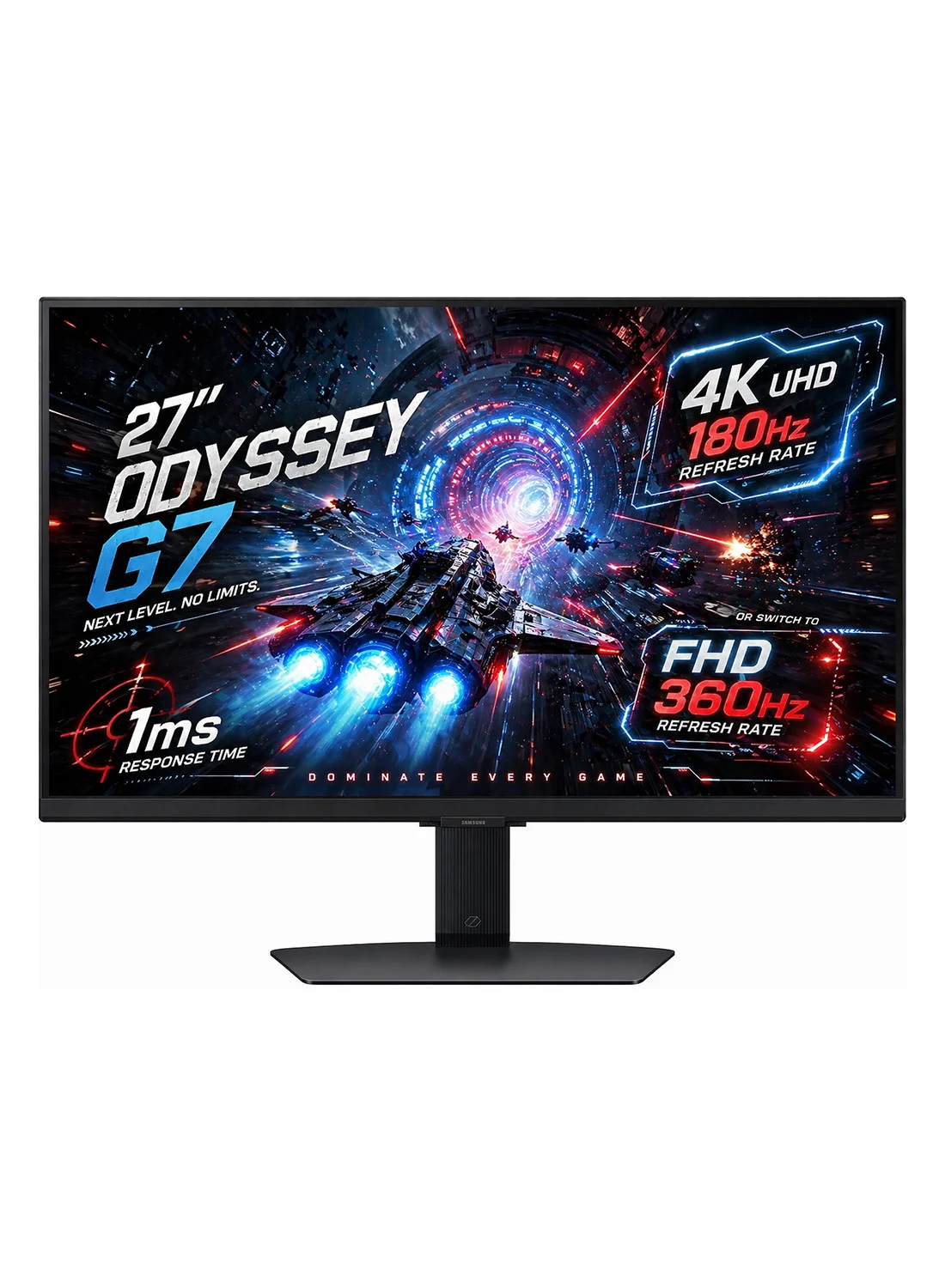 Premium 27-inch 4K UHD Gaming Monitor 180Hz 1ms Response Time HDR10+ Adaptive Sync (Black, 27 inch) tj3m0