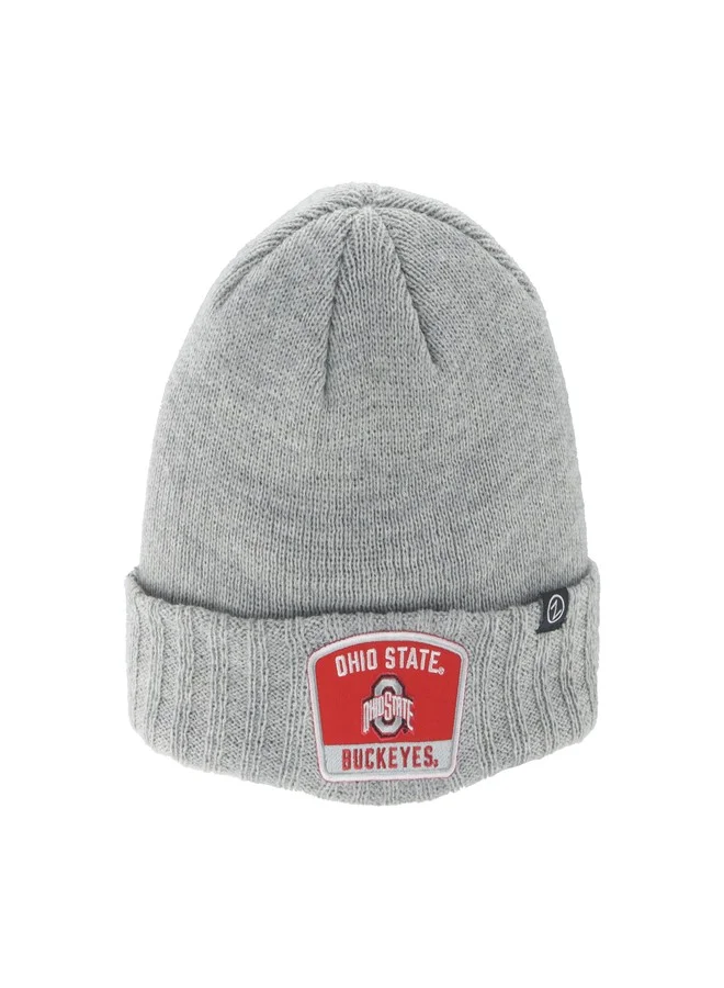 ZHATS Ohio State Buckeyes NCAA Beanie Hat Ranger Patch Winter Cap (Light Grey, One Size) 35ugc