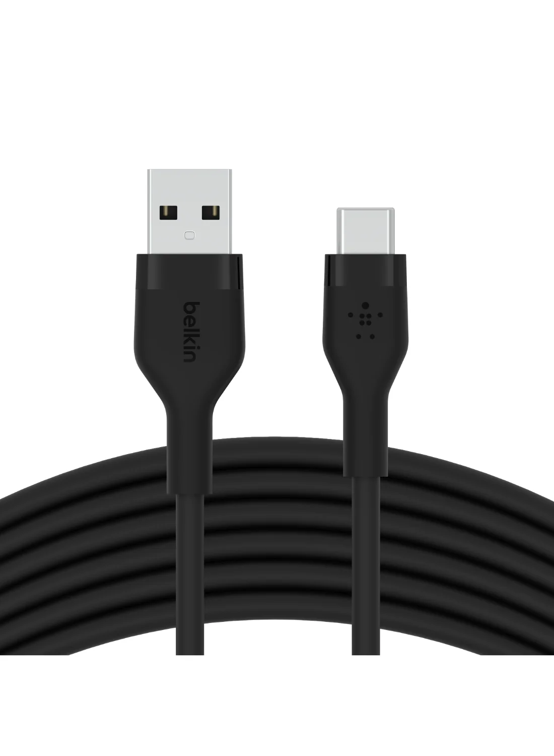 Premium Silicone USB-C to USB-A Charging Cable High-Speed Data Sync Cord (Black, 3m) w95zz