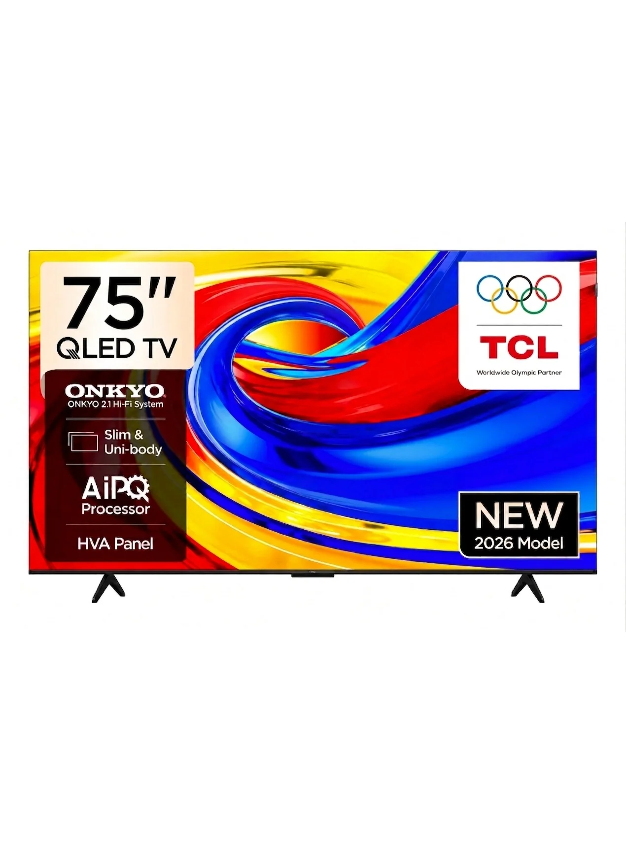 Premium 75 Inch 4K QLED Smart TV Ultra HD Display with Dolby Vision and Atmos (Black, 190 cm) t3no0