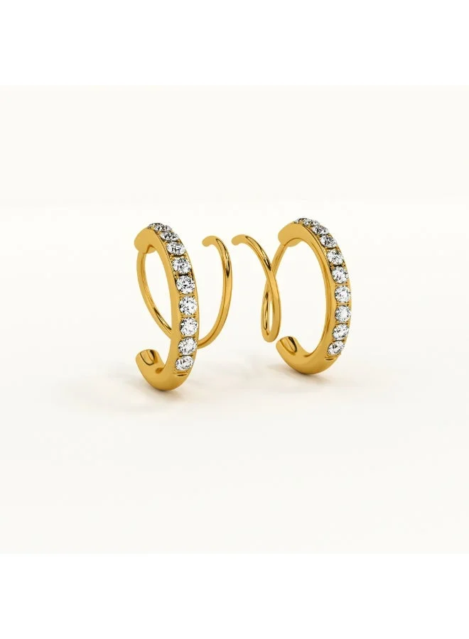 Palmonas 18K Gold Plated Curvy Embrace Earrings Premium Waterproof Jewelry For Women (Gold) ga2g2