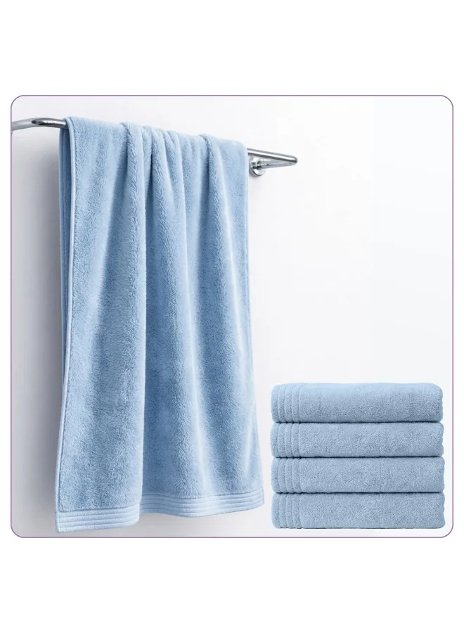 Donetella Premium Microfiber Bath Towel Set (Highly Absorbent, Quick-Drying, Soft Hotel Quality) (4 Pack, 70 x 140 cm) paqfy