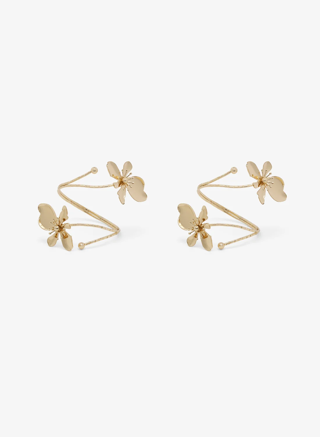 ELLA Floral Gold Accent Bracelet Cuff Premium Elegant Jewelry Accessory for Women (One Size) eicd2