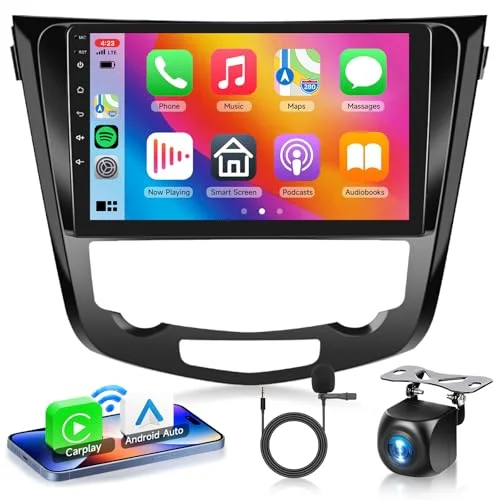 VECHTEL Android 13 Car Stereo for Nissan Rogue X-Trail Qashqai 2014-2020, 10.1 Inch Touch Screen with Wireless CarPlay and Android Auto (2GB RAM, 64GB ROM) nduis