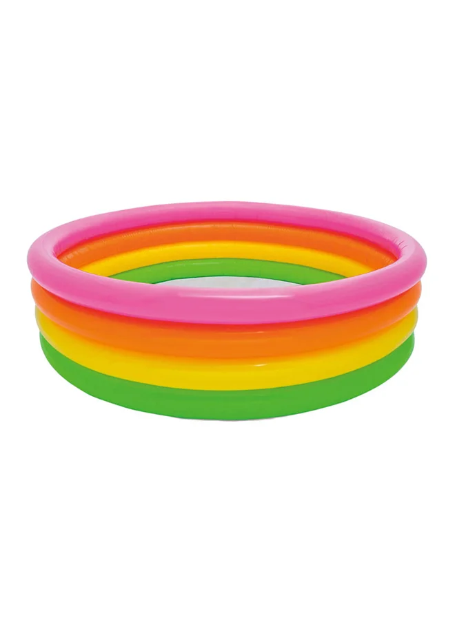 Premium 4-Ring Inflatable Swimming Pool Durable PVC Portable Family Outdoor Pool (168x46cm) 5p0oi