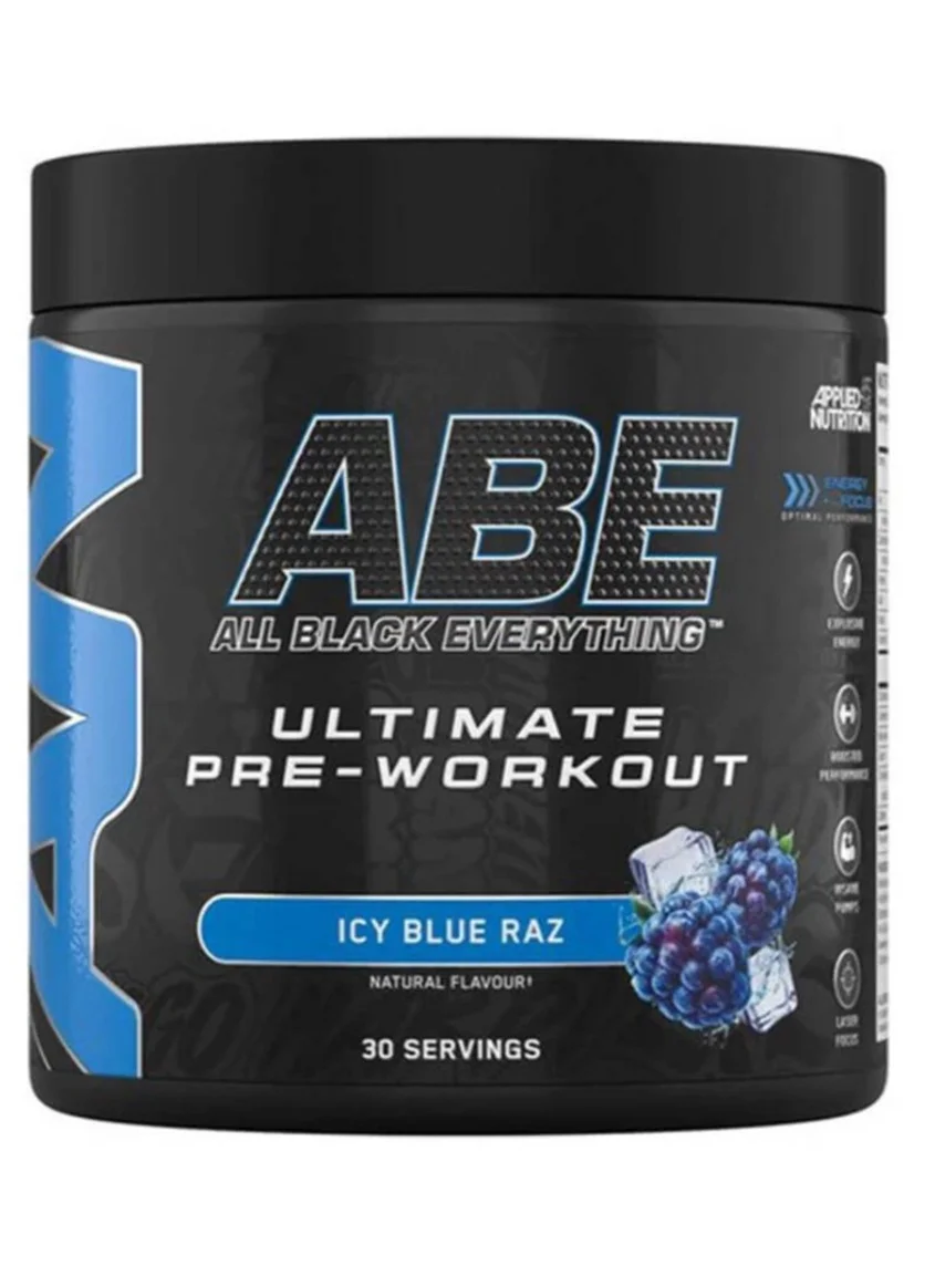 Applied Nutrition ABE Pre Workout Powder Icy Blue Razz Flavor (30 Servings, 375g) zi86a