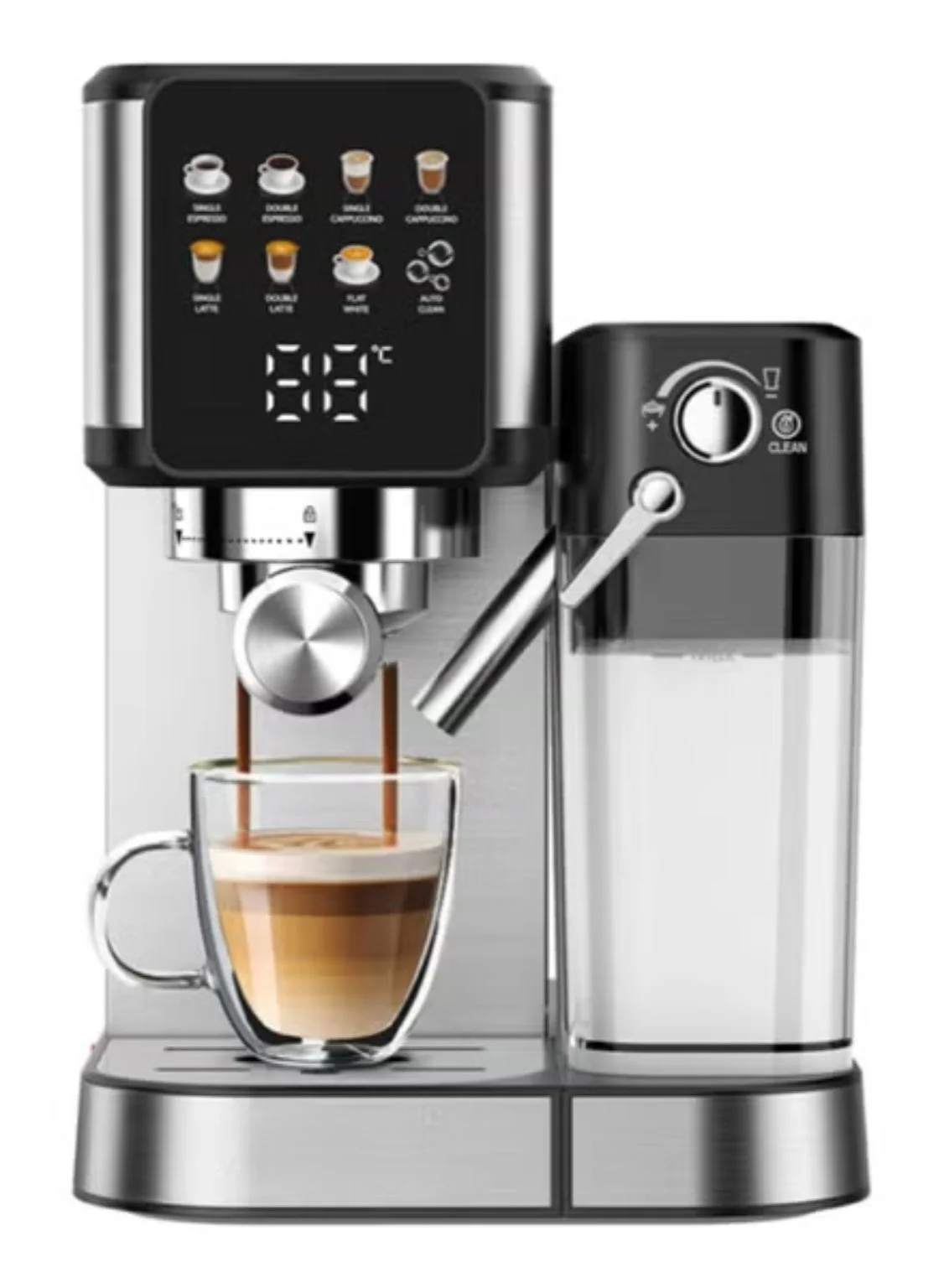 Wtrtr One-Touch Espresso and Cappuccino Coffee Machine with Automatic Milk Frother (Premium Home Barista System, Large) 4z6hw
