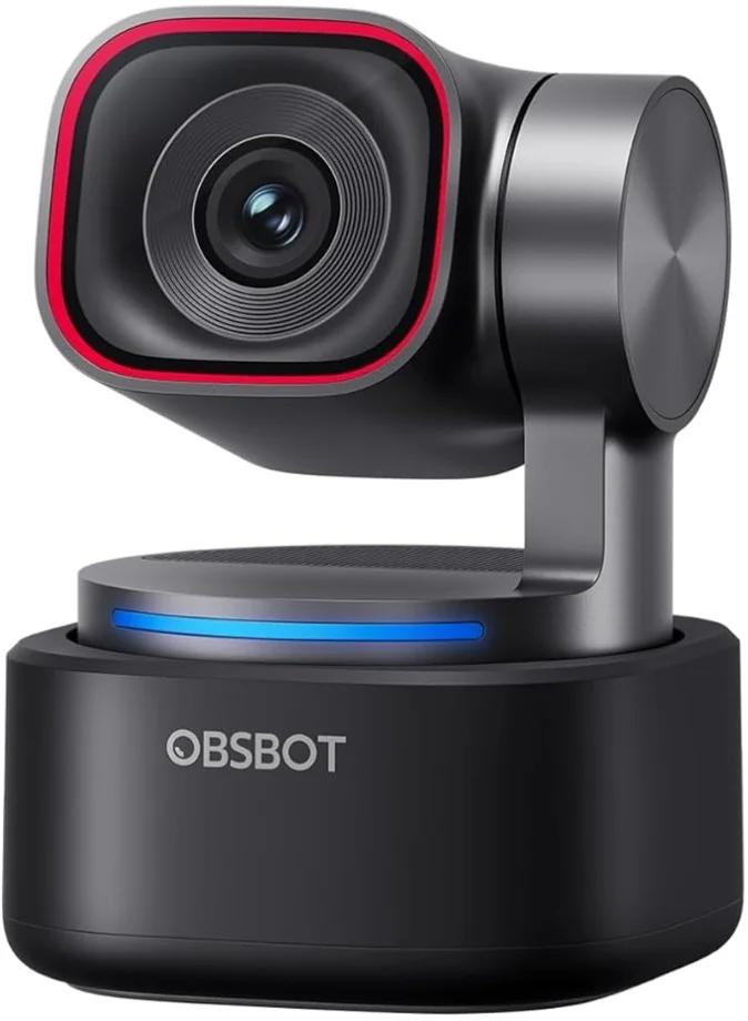 Premium AI-Powered 4K PTZ Webcam with Spatial Audio and Gesture Control for Professional Streaming and Meetings (Black, 1 Unit) wgaok