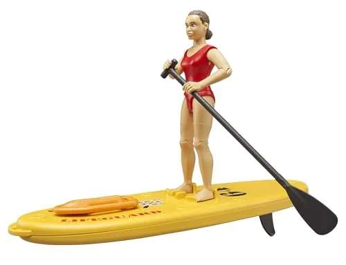 Premium Lifeguard Action Figure with Stand Up Paddle Board Set (15 cm) tf02i