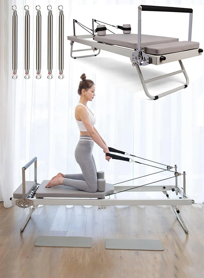 RATSAW Foldable Pilates Reformer Machine Premium Metal Yoga Bed for Home Fitness (Beginner to Intermediate) qof0p