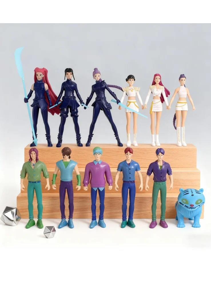 KPOP Demon Hunters Action Figure Set Premium PVC Desk Ornament Collectible Display (12 pcs) ytcfp