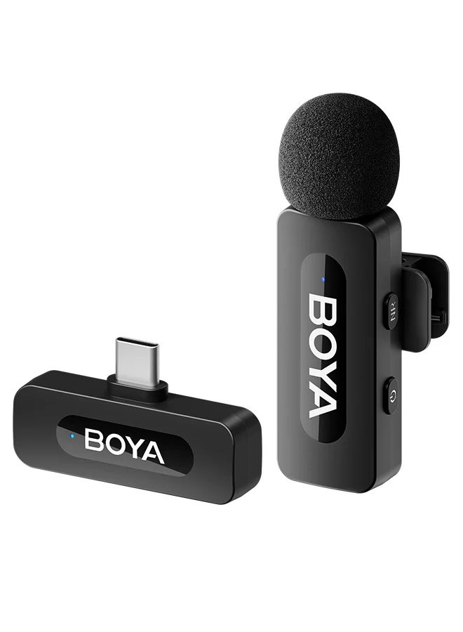 Wireless Lavalier Microphone System with USB-C Receiver, Noise Cancelling, 100M Transmission Range, Professional Audio for Smartphones and Laptops (1 Set) 5nddo