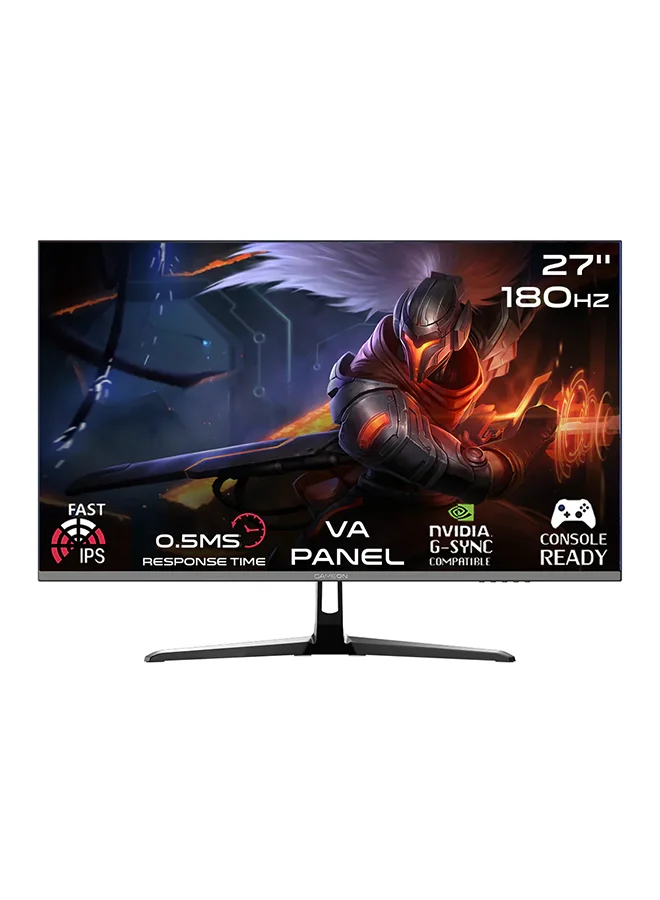 GAMEON 27 Inch FHD Gaming Monitor 180Hz 0.5ms Fast VA Display (Black, 27 Inch) 7gam7