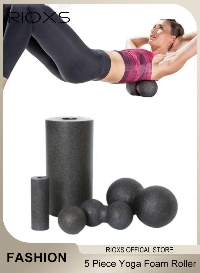 RIOXS EPP Foam Roller 5-Piece Yoga Massage Set High-Density Muscle Recovery Kit for Fitness and Sports (5 Pieces) g1py0
