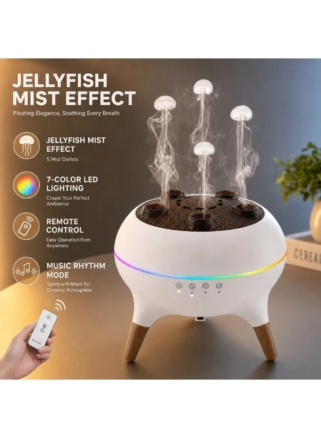 Aromatic Electronic Aroma Diffuser with LED Light and Remote Control (Premium Ultrasonic Humidifier, 500 mL) 5k5yo