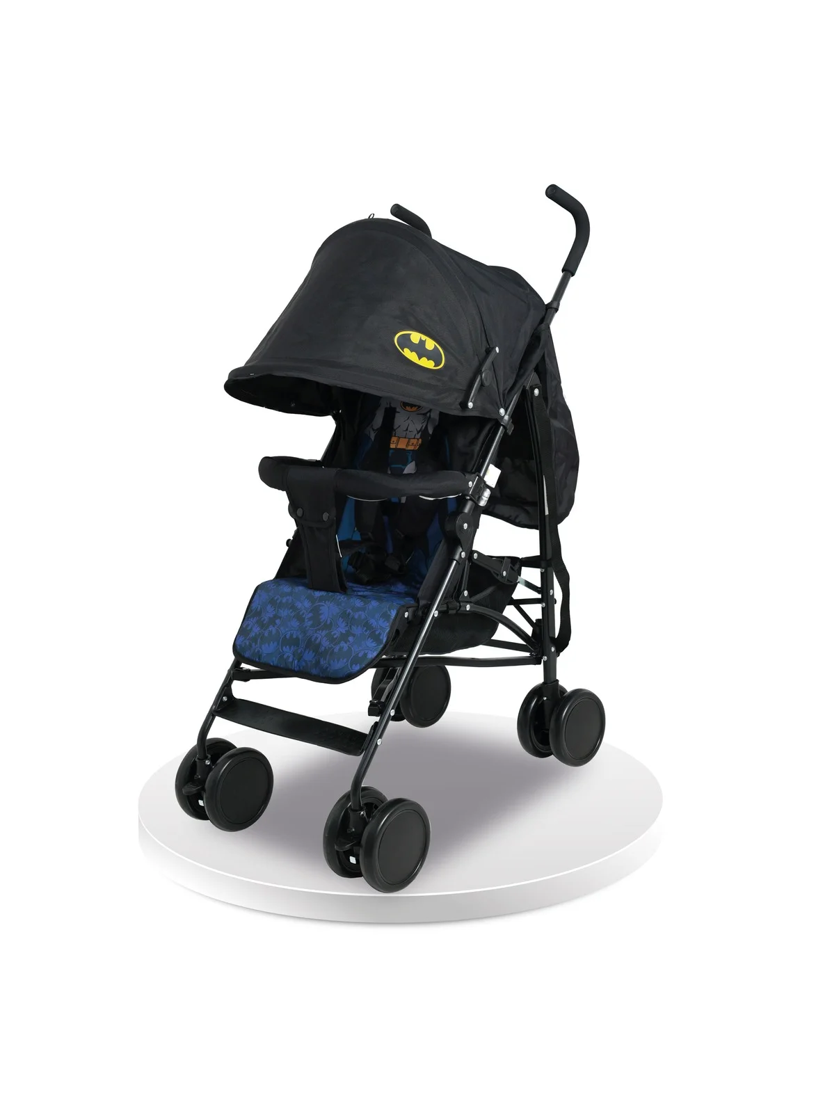 Premium Baby Stroller with Storage Cabin and Adjustable Reclining Seat (Compact Design, Black) s1vi2
