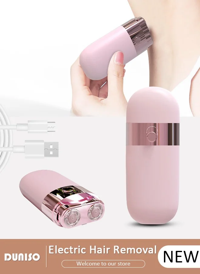 DUNISO Electric Facial Hair Remover for Women, Portable Rechargeable Shaver for Face, Chin, and Neck (White, 1 Piece) hgjar