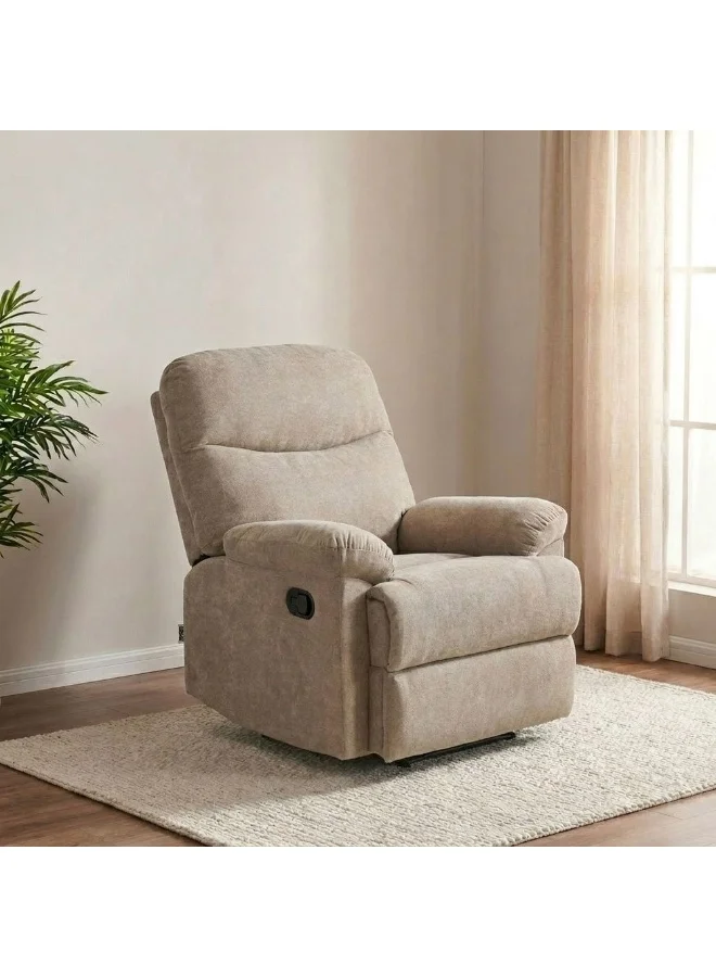 Danube Home Benedict 1-Seater Fabric Recliner Chair (Light Brown, 100 cm x 90 cm x 100 cm) a97tf