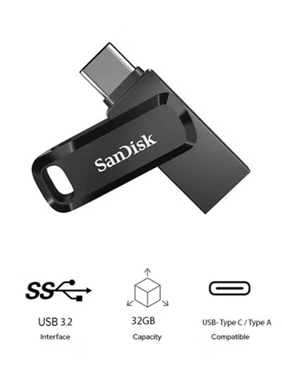 Dual Interface USB Type-C Flash Drive Premium High-Speed Data Storage (32 GB) 1r17v