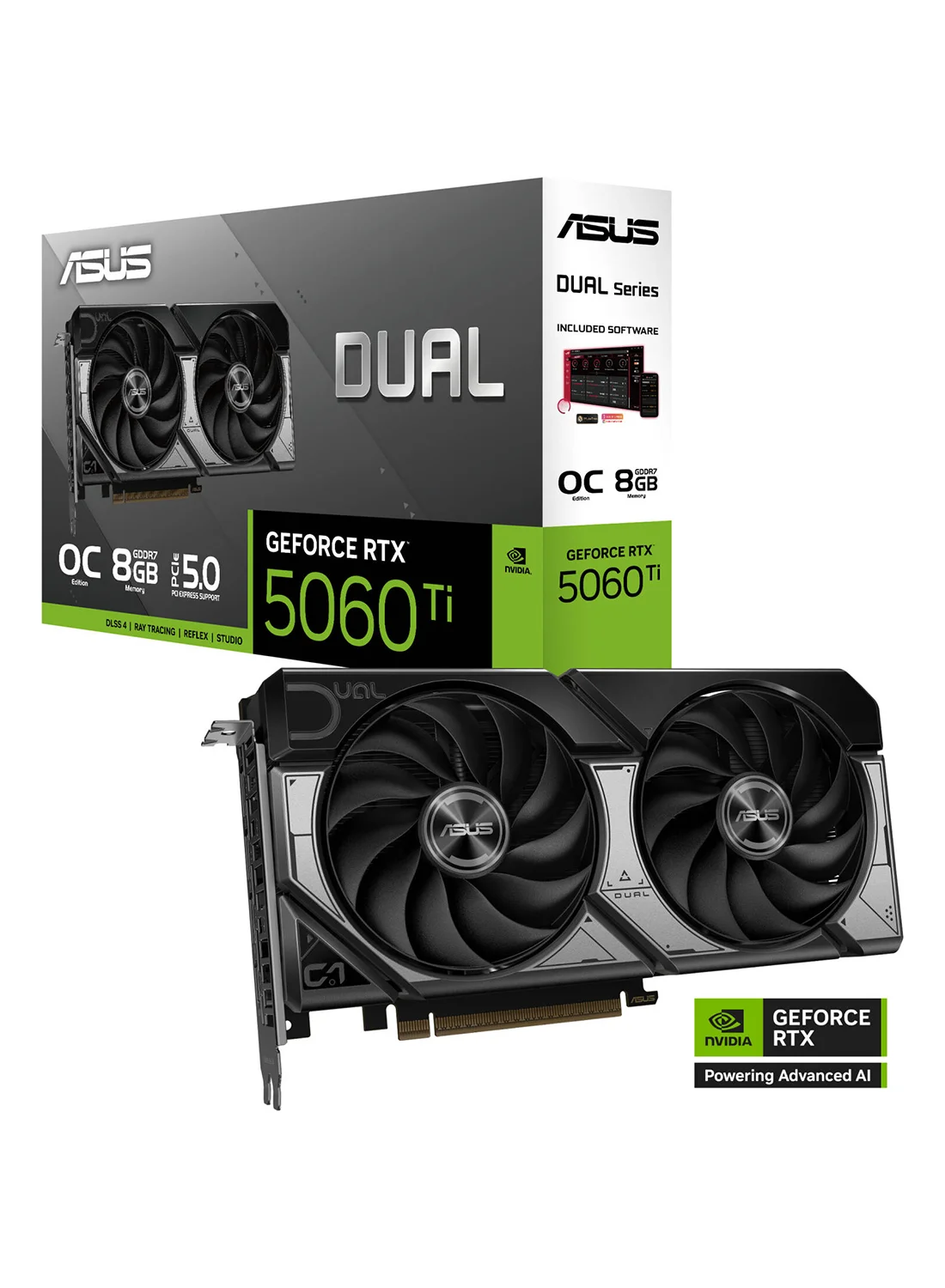 Premium Dual Fan Graphics Card 8GB GDDR7 Overclocked Edition (2632 MHz Boost, SFF Ready) 5xb76