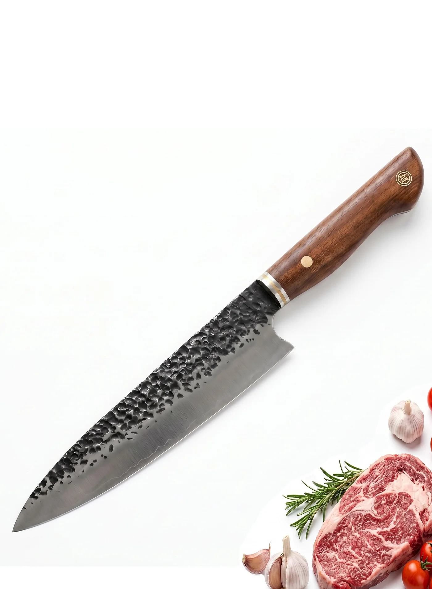 DAMASCO Japanese Chef Knife Hand Forged 5-Layer High Carbon Steel Rosewood Handle (20 cm) bbbx0