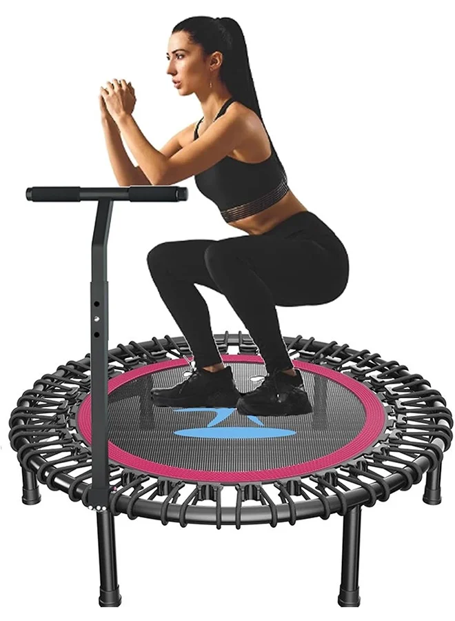 Beauenty 40-Inch Fitness Trampoline with Adjustable Handle, Indoor Recreational Rebounder for Adults and Kids (102 cm) k0pa8