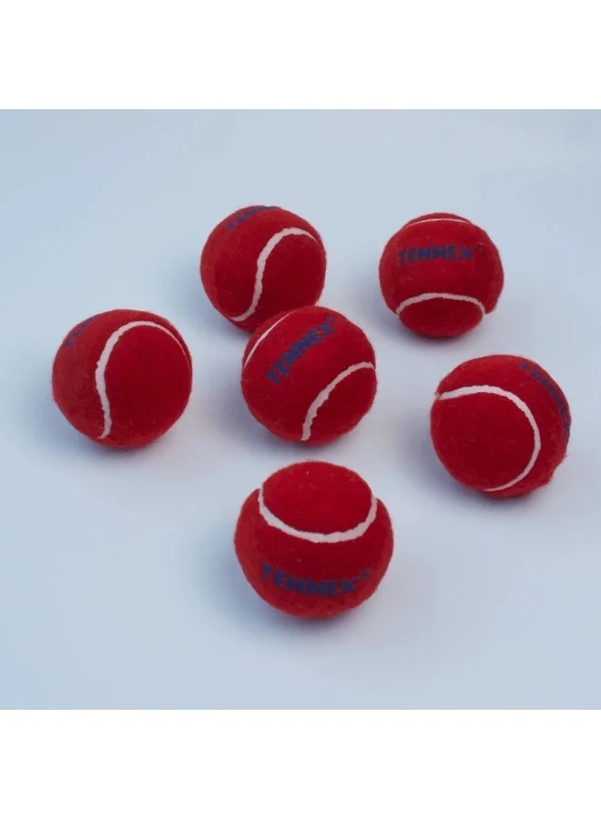 Premium Cricket Tennis Balls Heavy Duty Rubber Practice Ball (Red, Pack of 6) fcge4