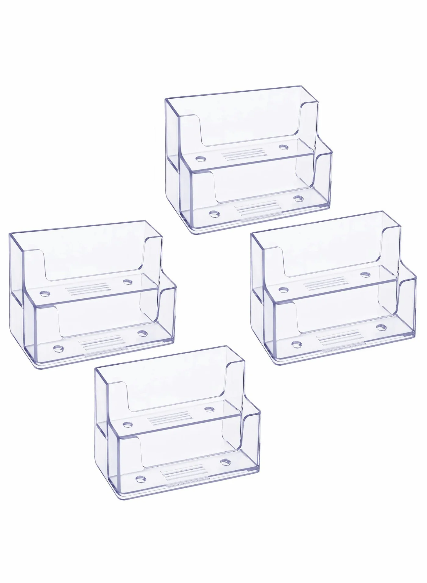 Excefore Acrylic Business Card Holder 2-Pocket Desktop Display Stand (4 Pcs, Clear) wiuw6