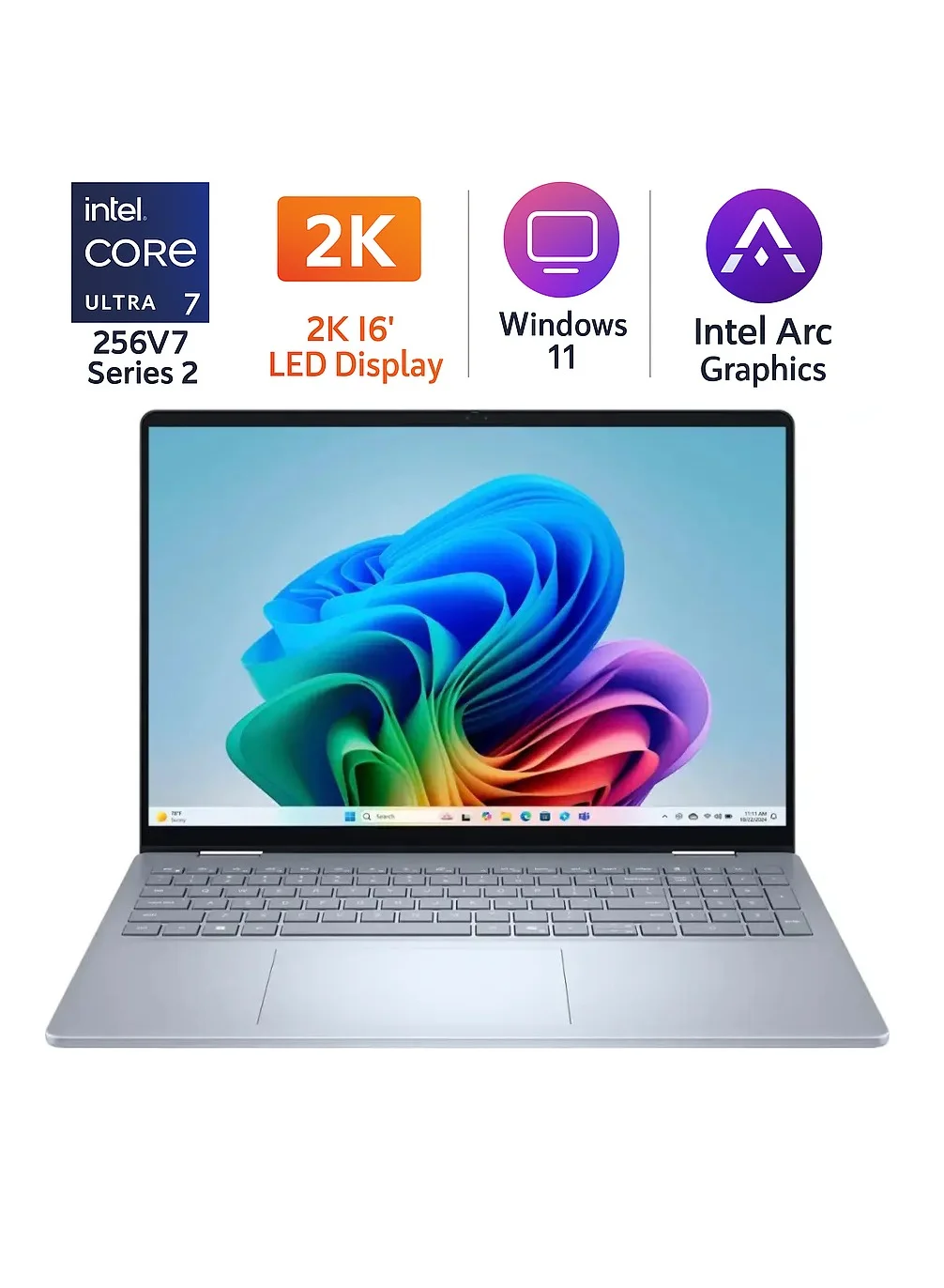 Premium 2-in-1 16-inch 2K Touchscreen Laptop, Intel Core Ultra 7, 16GB RAM, 512GB SSD, Wi-Fi 7, Windows OS (Ice Blue, 16-inch) u47kg