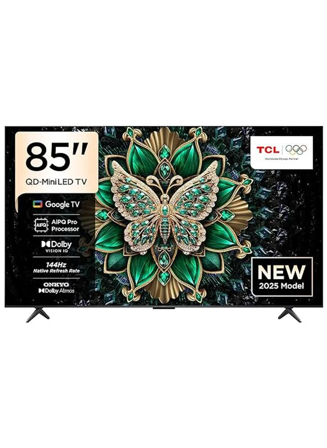 Premium 85-Inch 4K QD-Mini LED Smart TV with 144Hz Refresh Rate and Dolby Atmos (Black, 215 cm) h7qx8