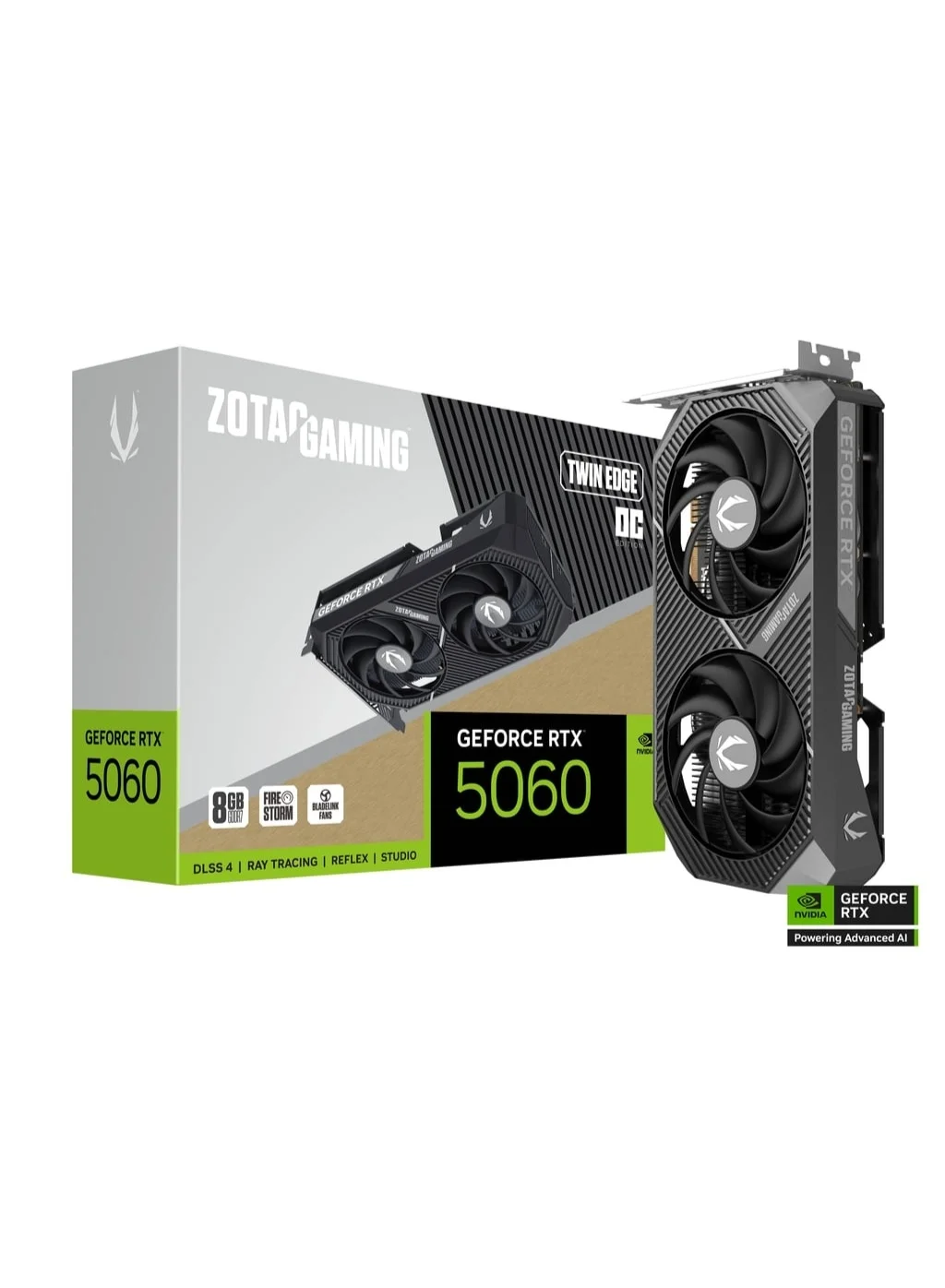 ZOTAC Gaming Graphics Card RTX 5060 Twin Edge OC 8GB GDDR7 Dual Fan Cooling (Compact 2-Slot Design) 8i4r7