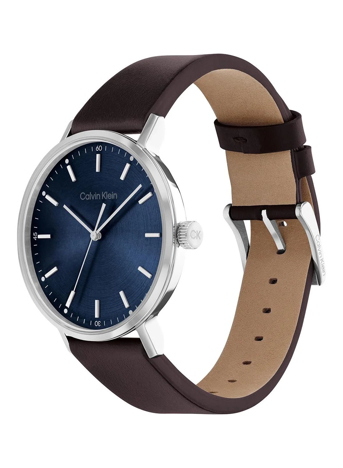 Premium Analog Round Wrist Watch with Leather Strap Water-Resistant Quartz Timepiece for Men (42mm) 6l65c