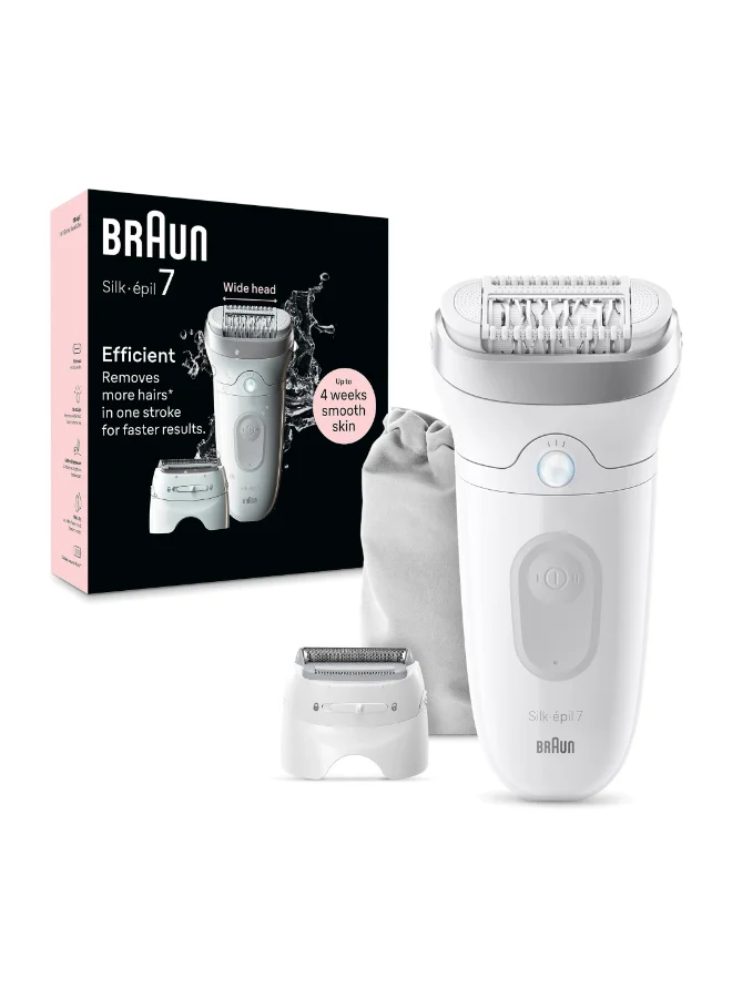 Premium Wet & Dry Epilator and Shaver Set with Smart Light and Precision Attachments (White, 1 Piece) hxkcs
